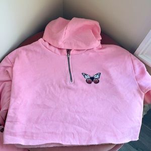 Pink Crop hoodie